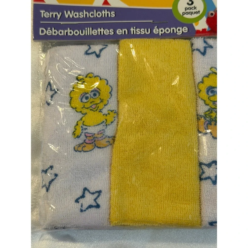 Sesame Beginnings Sesame Street Terry Washcloths 3 Pack Elmo Big Bird SB91578